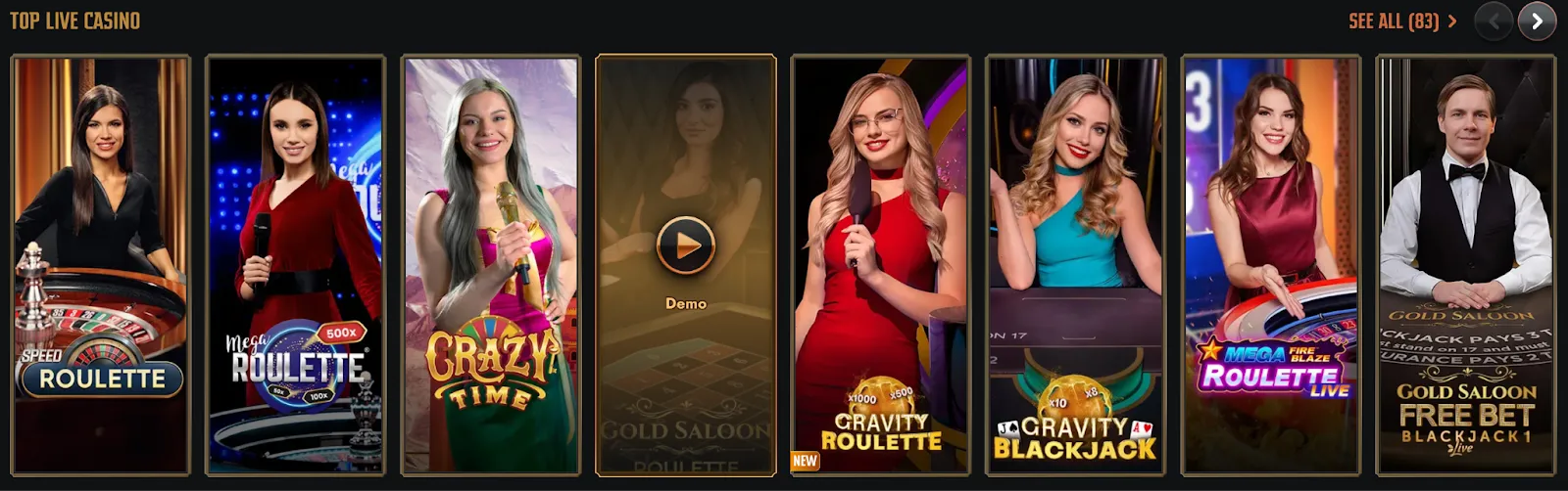 Gransino Casino – Best Live Casino Games with Real Dealers and HD Streams Top live casino games including Speed Roulette, Mega Roulette, Crazy Time, Gravity Roulette, Gravity Blackjack, Mega Roulette Live, and Gold Saloon Free Bet Blackjack